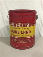 Decker’s Iowana Brand Pure Lard Tin