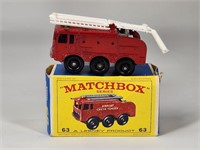 VINTAGE MATCHBOX NO. 63 FIRE CRASH TENDER W/ BOX