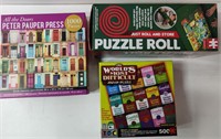 Sealed 500Pc Puzzle, 1000Pc Puzzle & Puzzle Roll