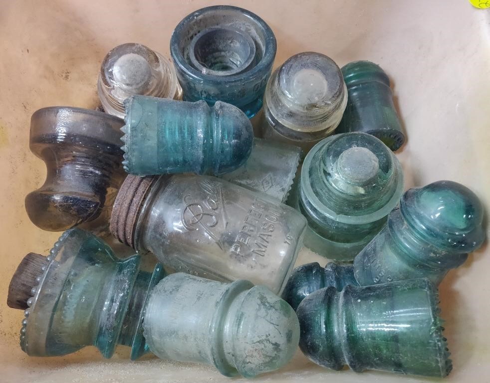 Vintage Insulators & Canning Jar