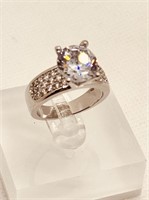 1ct Moissante Ring  set in silver setting