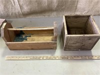 Small Tool box and square wooden box