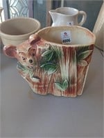 Early McCoy pottery bear planter