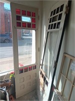 Antique 8 Ft. entry doors stained glass (2)