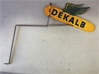 DeKalb fence post double sided metal sign.