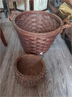 Decorated basket & Landry basket (damaged)