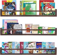AZSKY Nursery Book Shelves Wall Mount Deep Dark Wa