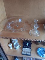 Etched glass console bowl set