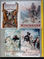 LOT OF 4 WINCHESTER TIN SIGNS