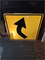 Metal curve sign