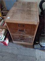 2 drawer oak file cabinet
