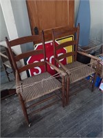 Antique wood arm chairs