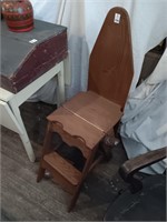 Combination wood chair ironing board