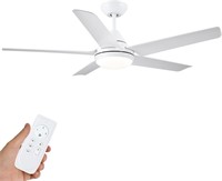 $130  Ceiling Fan with Lights  Modern 48 Inch Whit