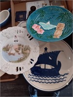 Collectable plates, sail boats, etc.