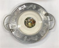 White gold 22K chantilly imperial decorative plate