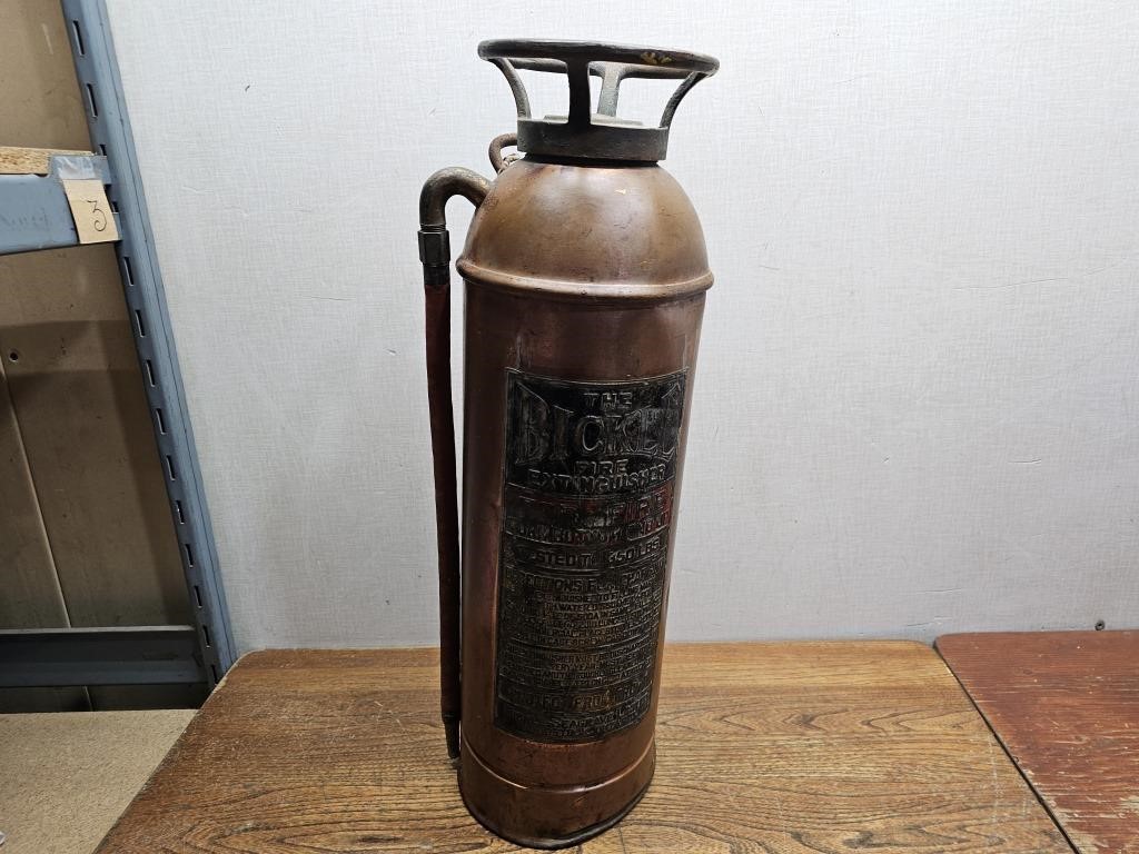 Vintage Copper Fire Extinguisher@8inAx24inH