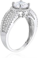 Decadence Sterling Silver 7mm round pave  ring wit