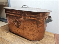 Vintage Copper Pot with LID@12.5Wx25.5inLx14inH