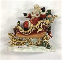 Grandeur noel porcelain Santa in sleigh