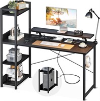 Computer Desk with Storage Shelves