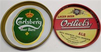 Carlsberg & Ortlieb's Tin Beer Trays