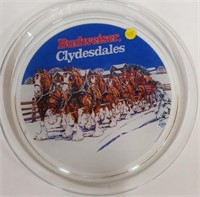 Budweiser Clydesdales Glass Beer Tray