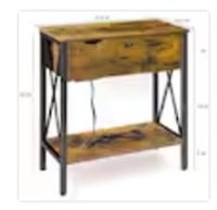 21.3 In. Rustic Brown End Table Side Table With