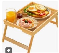 Pipishell Bamboo Bed Tray Table With Foldable