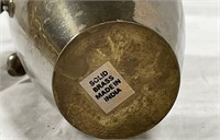 Fab Vtg Solid Brass Sm Vase w/ Braided Rope7”
