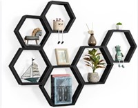 Hexagon Floating Shelves Set Of 6 Honeycomb