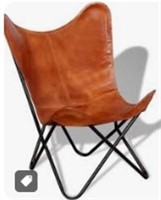 Leather Living Room Chairs-butterfly Chair Brown