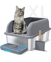 $130 Stainless Steel Cat Litter Box with Lid