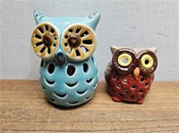 2 OWL Decor #Blue Poperri + Brown Candle Holder