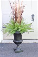 Large Artificial Greenery & Sprigs in Cast Iron Ur