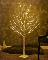 Okstenck 5ft Led Lighted Birch Tree For Home