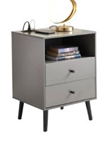 Obericol Night Stand With Charging Station, End