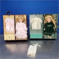 (2) Porcelain Dolls with Boxes