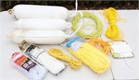 Assortment of Ropes and Marine Bumpers