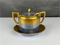 Beautiful Noritake blue gold sugar bowl
