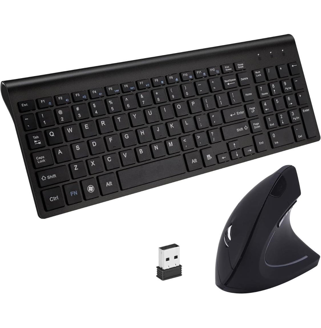 2.4GHz Wireless Vertical Ergonomic Mouse& Keyboard