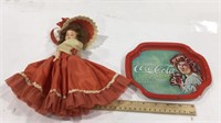 Doll w/ mini Coca-Cola tray