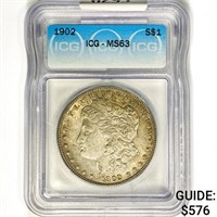 1902 Morgan Silver Dollar ICG MS63