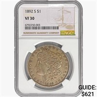 1892-S Morgan Silver Dollar NGC VF30
