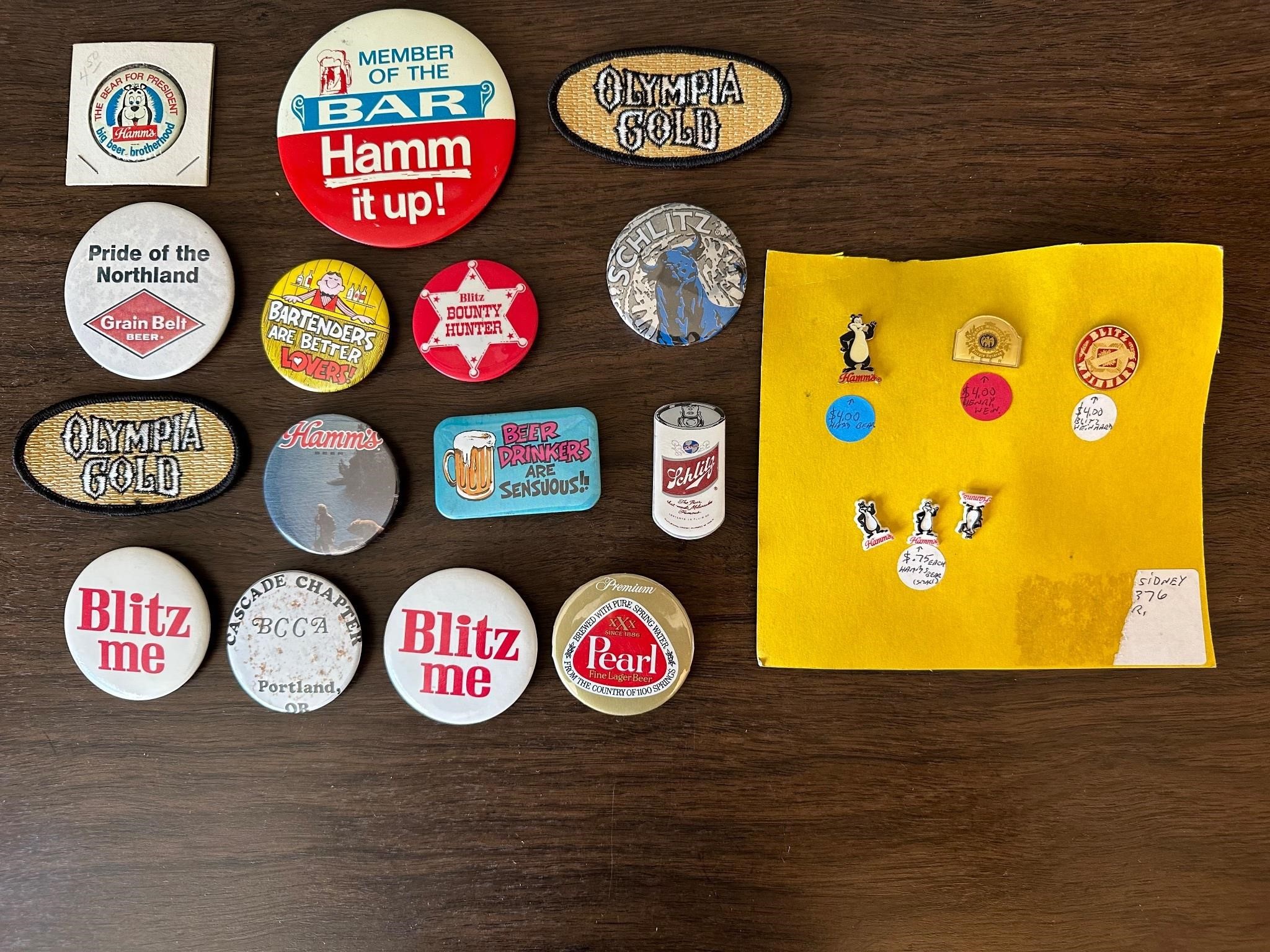 Beer Branded Pins and Patchess