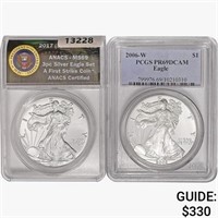 [2] 2006 & 2017 Silver Eagle ANACS/PCGS PR/MS69