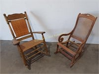 (2) Wicker Backed Rocking Chairs