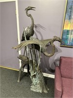Life size bronze Crane statuary or fountain