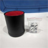 yahtzee cup and dice