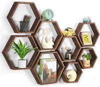 NEW $131 Hexagon Floating Shelves Set of 8